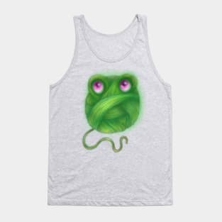 Green Chibi Frog Yarn Tank Top